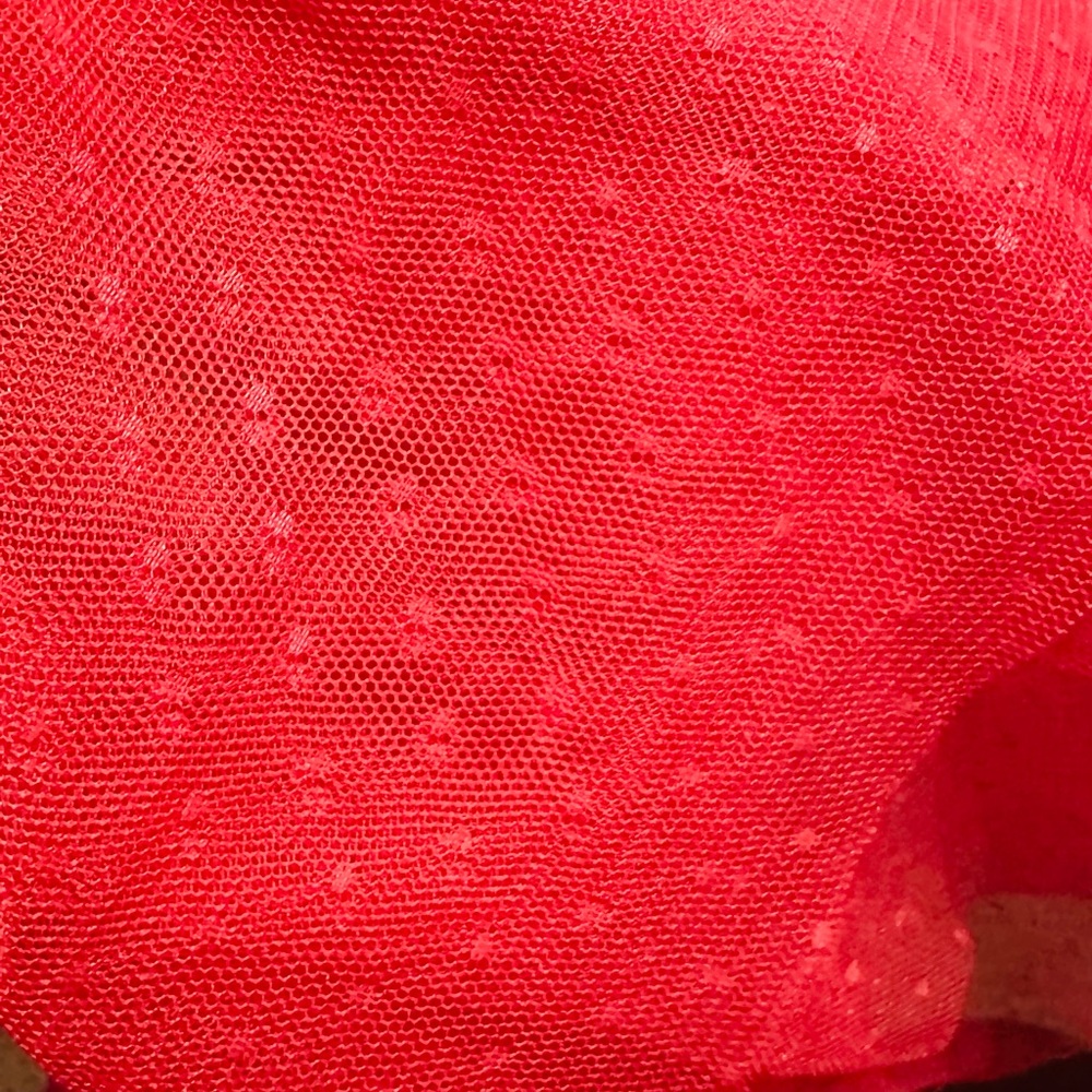 Willow & Root Square-Neck Smocked Puff-Sleeve/tulle Top in Coral - Picture 12 of 15